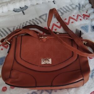 Elegant Brown Leather Handbag